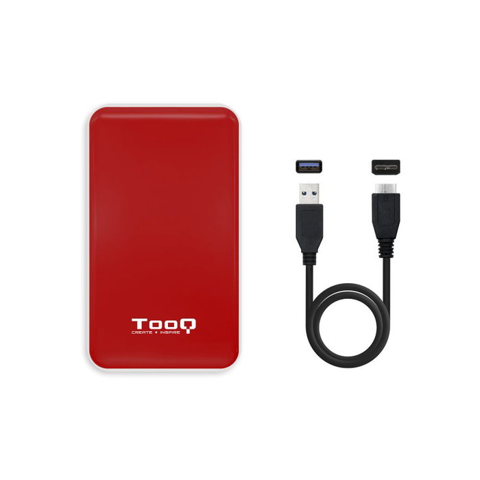Tooq TQE-2528R Caja Externa para HDD/SSD 2.5 SATA USB 3.1 Gen1 Rojo
